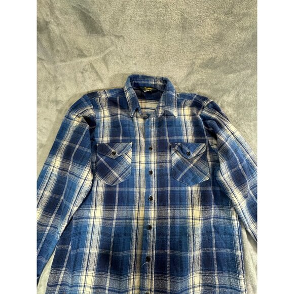 OshKosh Shirt Men's Large Blue and white Plaid Long Sleeve Flannel Shirt - Picture 6 of 14